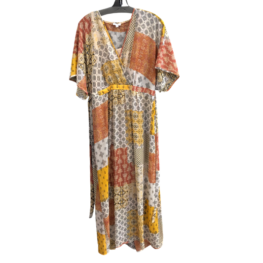 Dress Casual Maxi By Love Fire In Tan & Yellow, Size: L