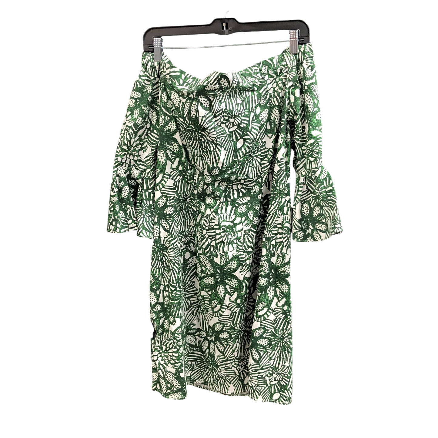 Dress Casual Short By H&m In Green & White, Size: 12