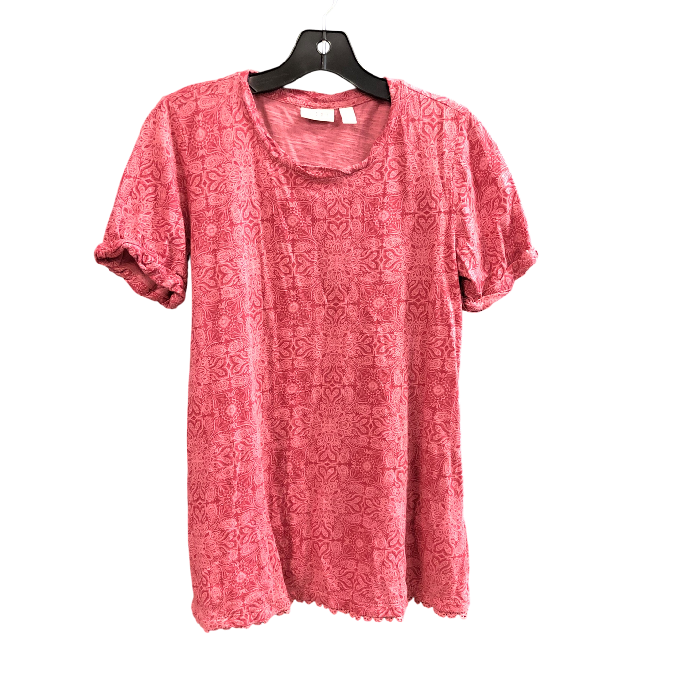 Top Short Sleeve By Logo In Pink, Size: S