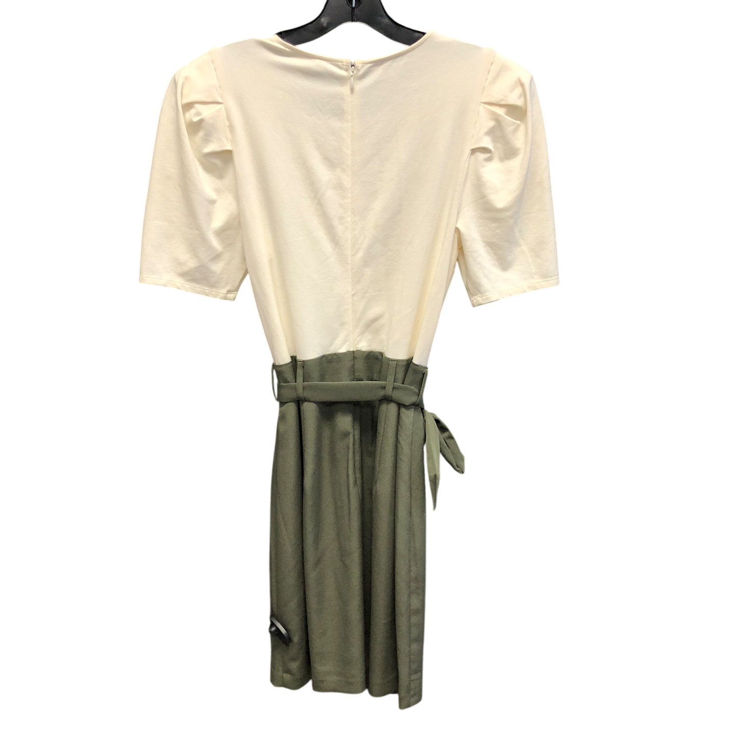 Dress Work By Express In Cream & Green, Size: M