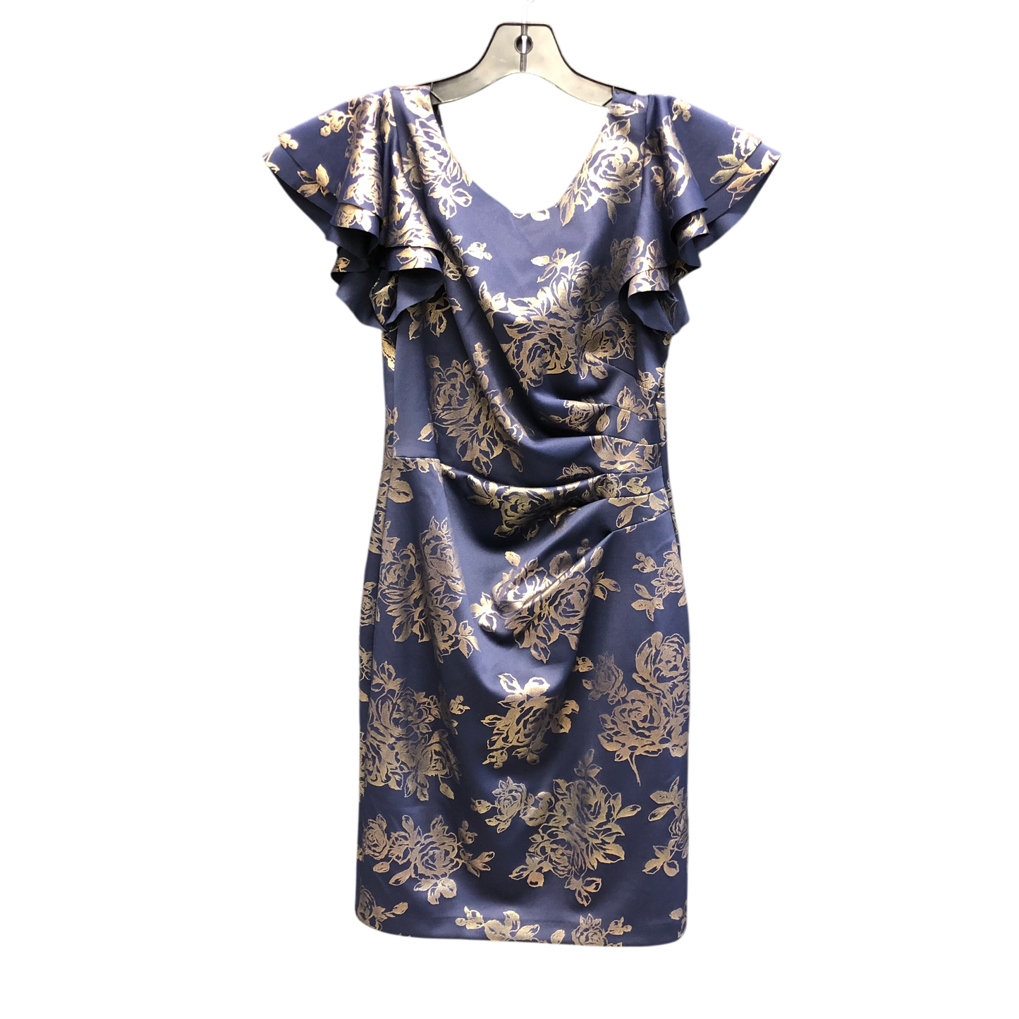 Dress Party Short By Jessica Howard In Blue & Gold, Size: 6