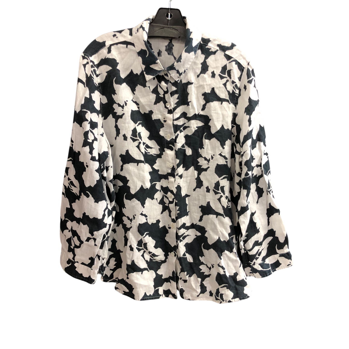 Top Long Sleeve By J. Jill In Black & White, Size: L