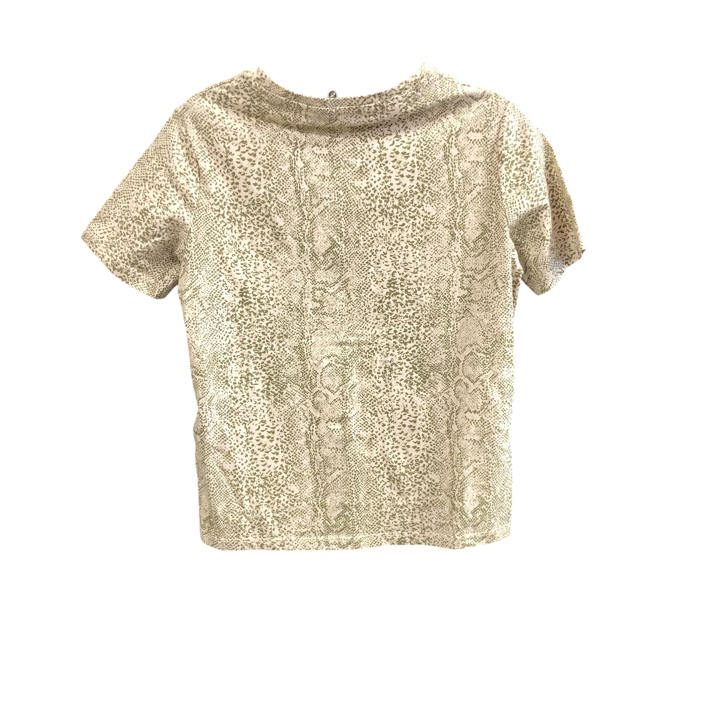 Top Short Sleeve By Mango In Cream & Green, Size: Xs