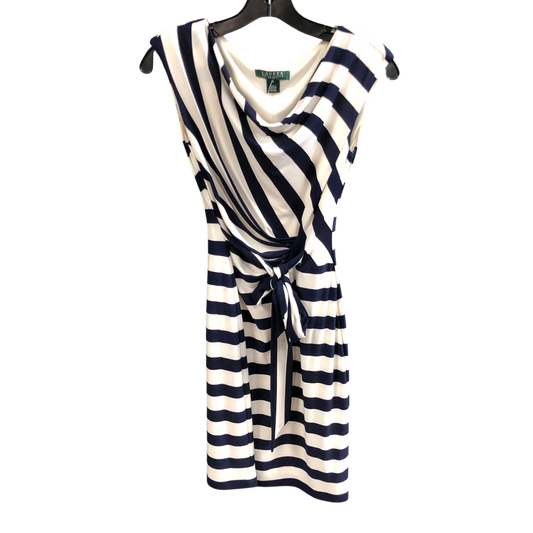 Dress Work By Lauren By Ralph Lauren In Blue & White, Size: 2