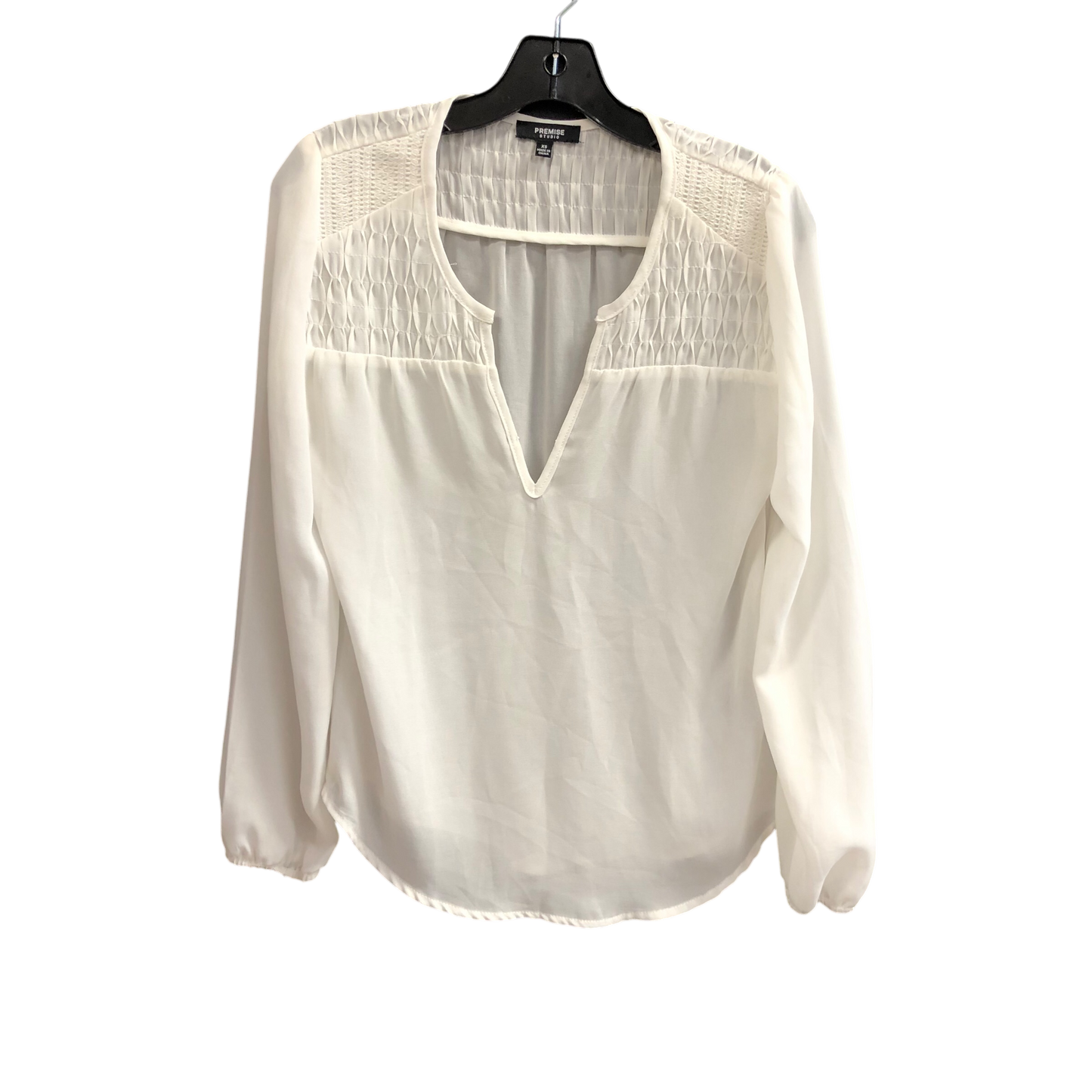 Top Long Sleeve By Premise In White, Size: Xs