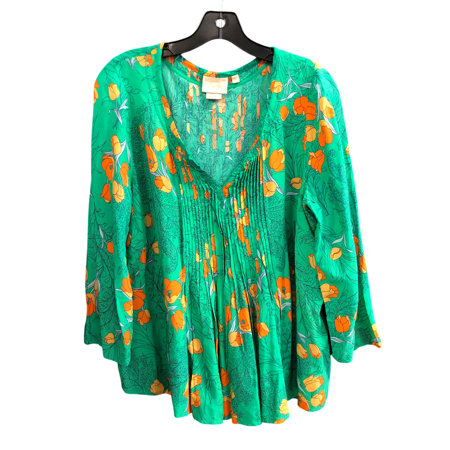 Top Long Sleeve By Cmc In Green, Size: L