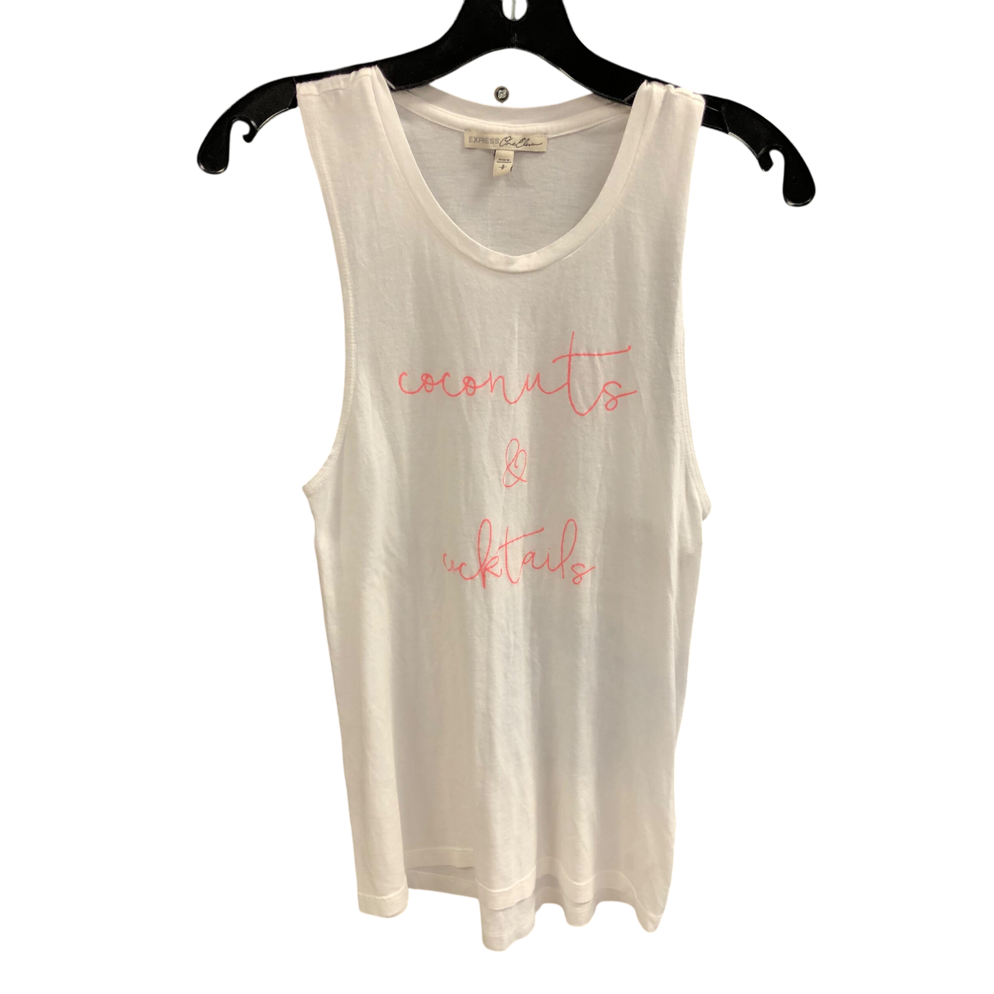 Top Graphic Sleeveless By Express In White, Size: S