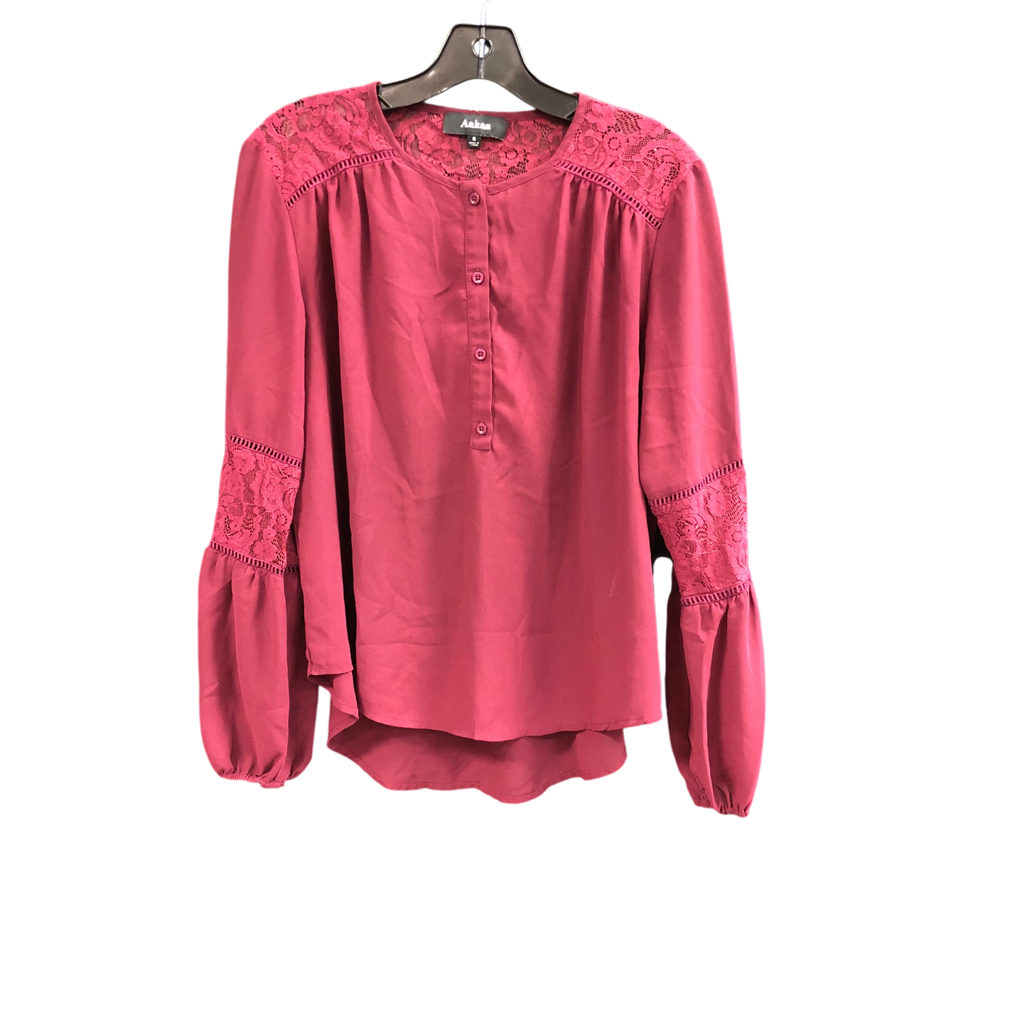 Top Long Sleeve By Aakaa In Red, Size: S