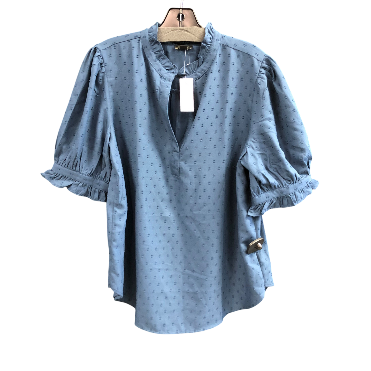 Top Short Sleeve By Ann Taylor In Blue, Size: L