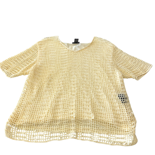 Top Short Sleeve By MORGAN COLE In Yellow, Size: Xl