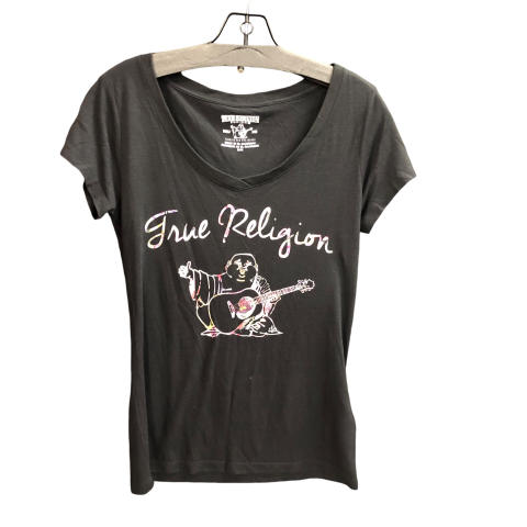 Top Short Sleeve Designer By True Religion In Black, Size: M