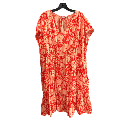 Dress Casual Midi By Gap In Orange & Red, Size: Xxl