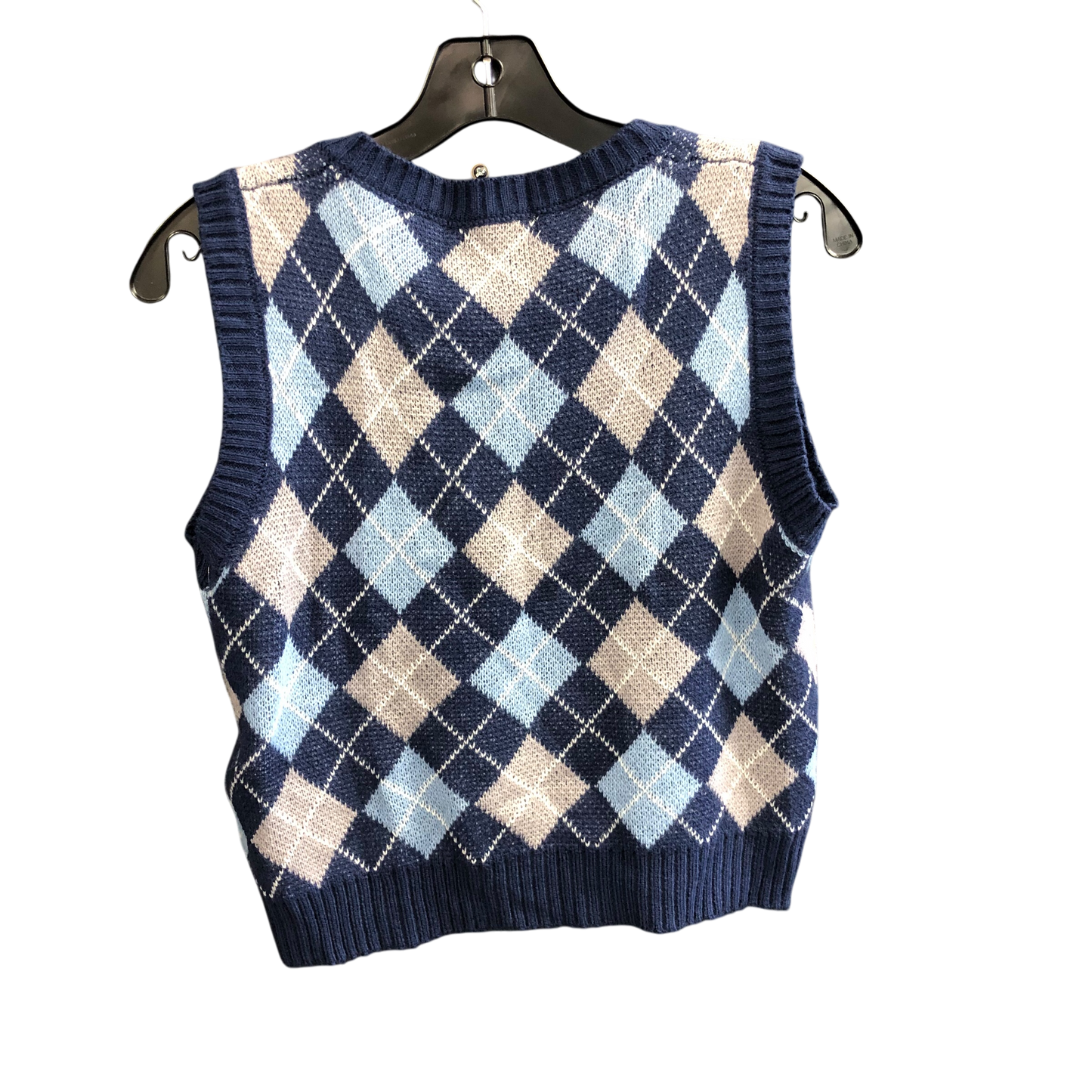 Vest Sweater By Clothes Mentor In Blue, Size: L