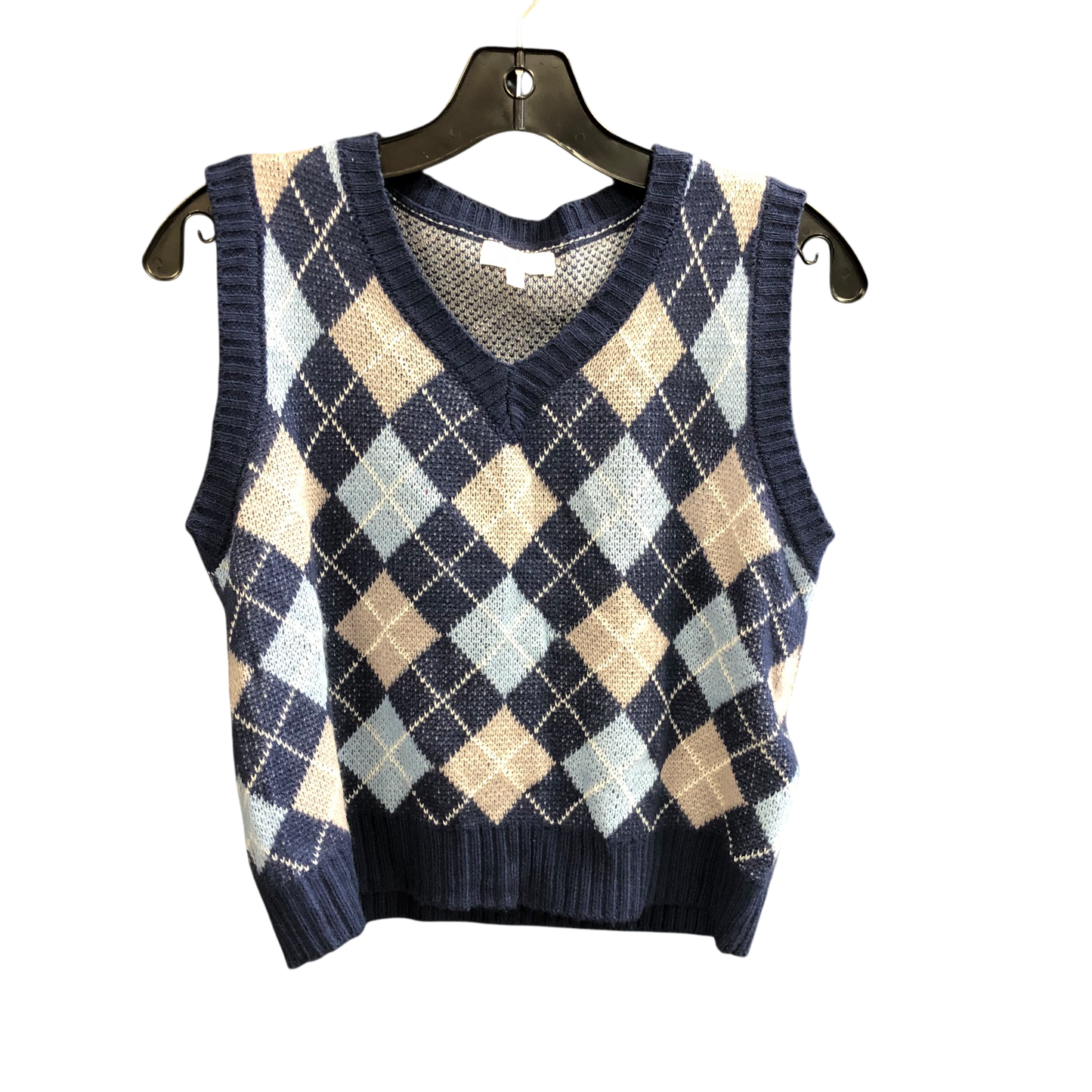 Vest Sweater By Clothes Mentor In Blue, Size: L