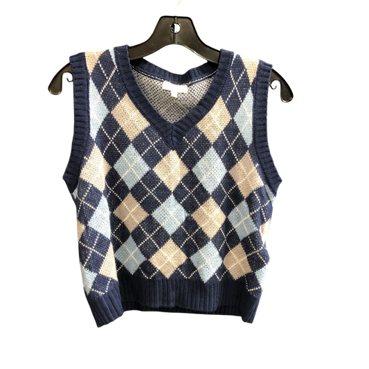 Vest Sweater By Clothes Mentor In Blue, Size: L