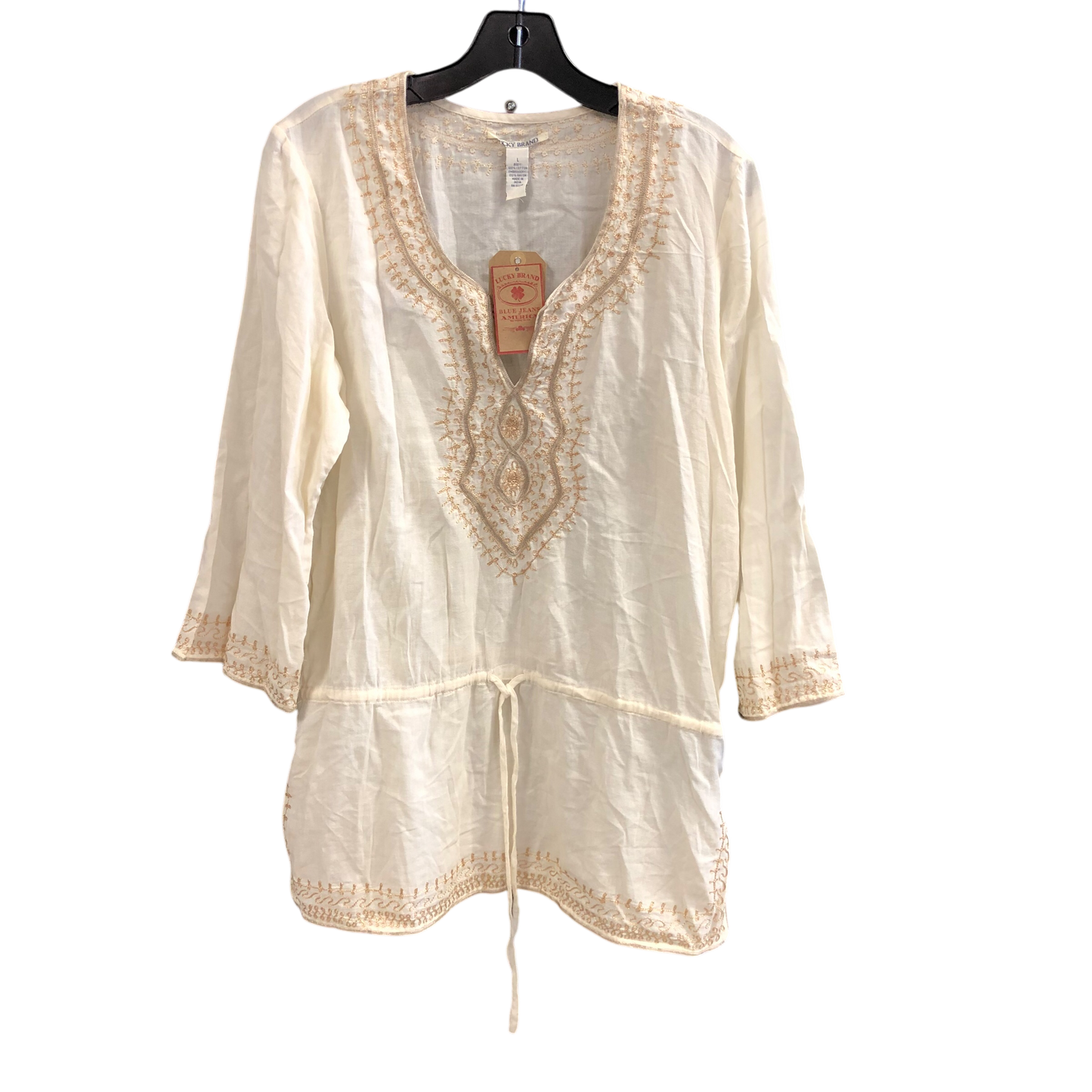 Top Long Sleeve By Lucky Brand In Beige, Size: L