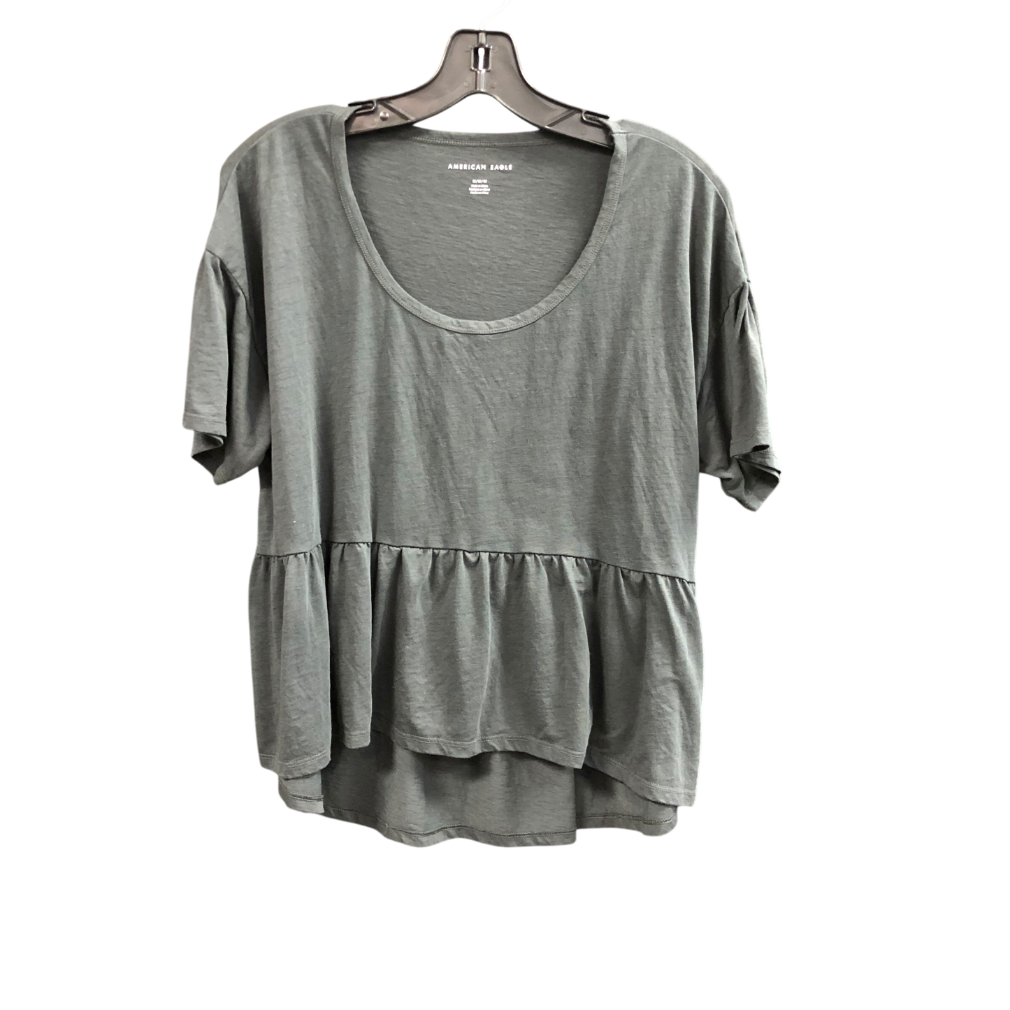 Top Short Sleeve By American Eagle In Grey, Size: M