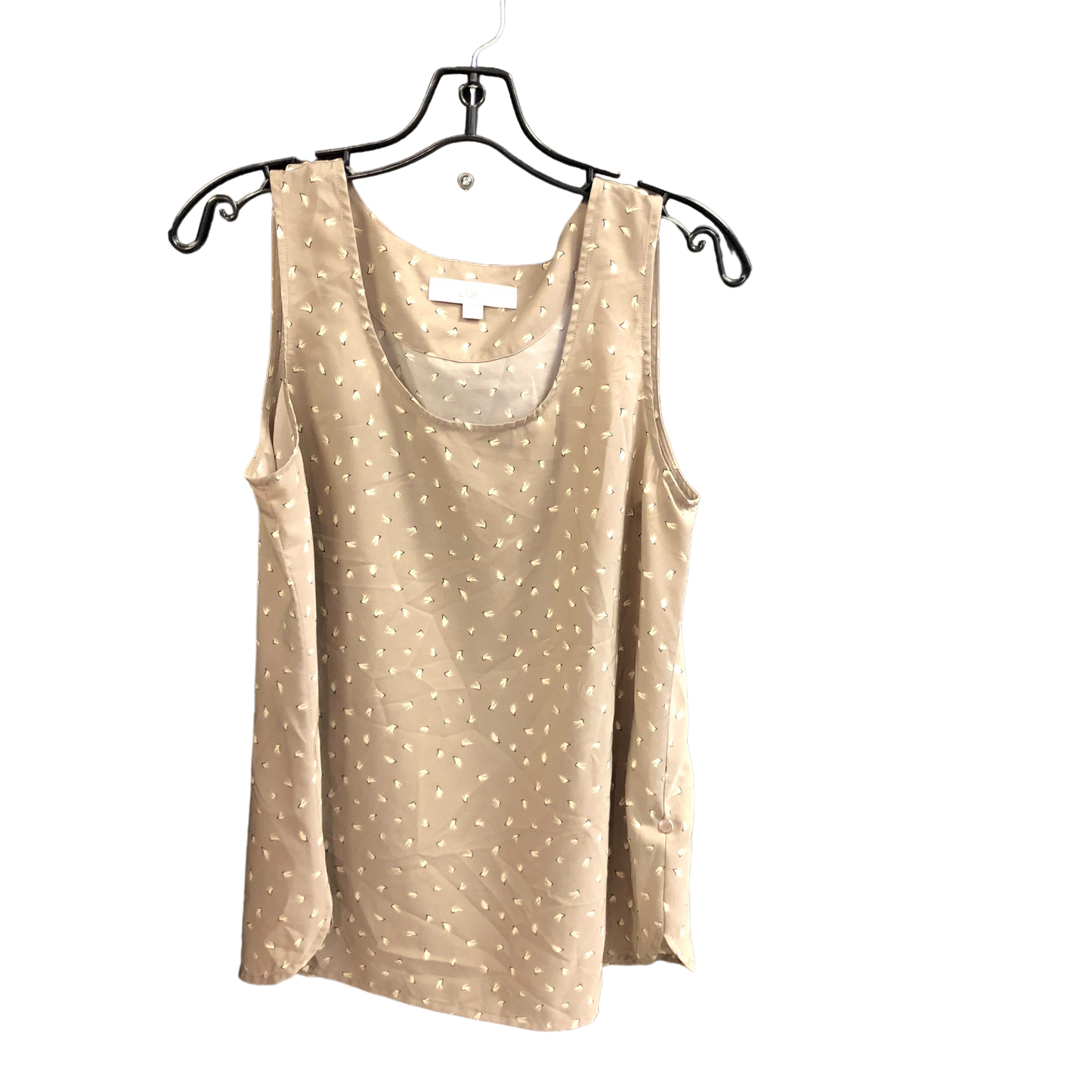 Beige Top Sleeveless Loft, Size M