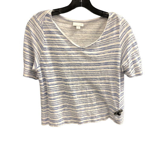 Blue & White Top Short Sleeve J. Jill, Size M