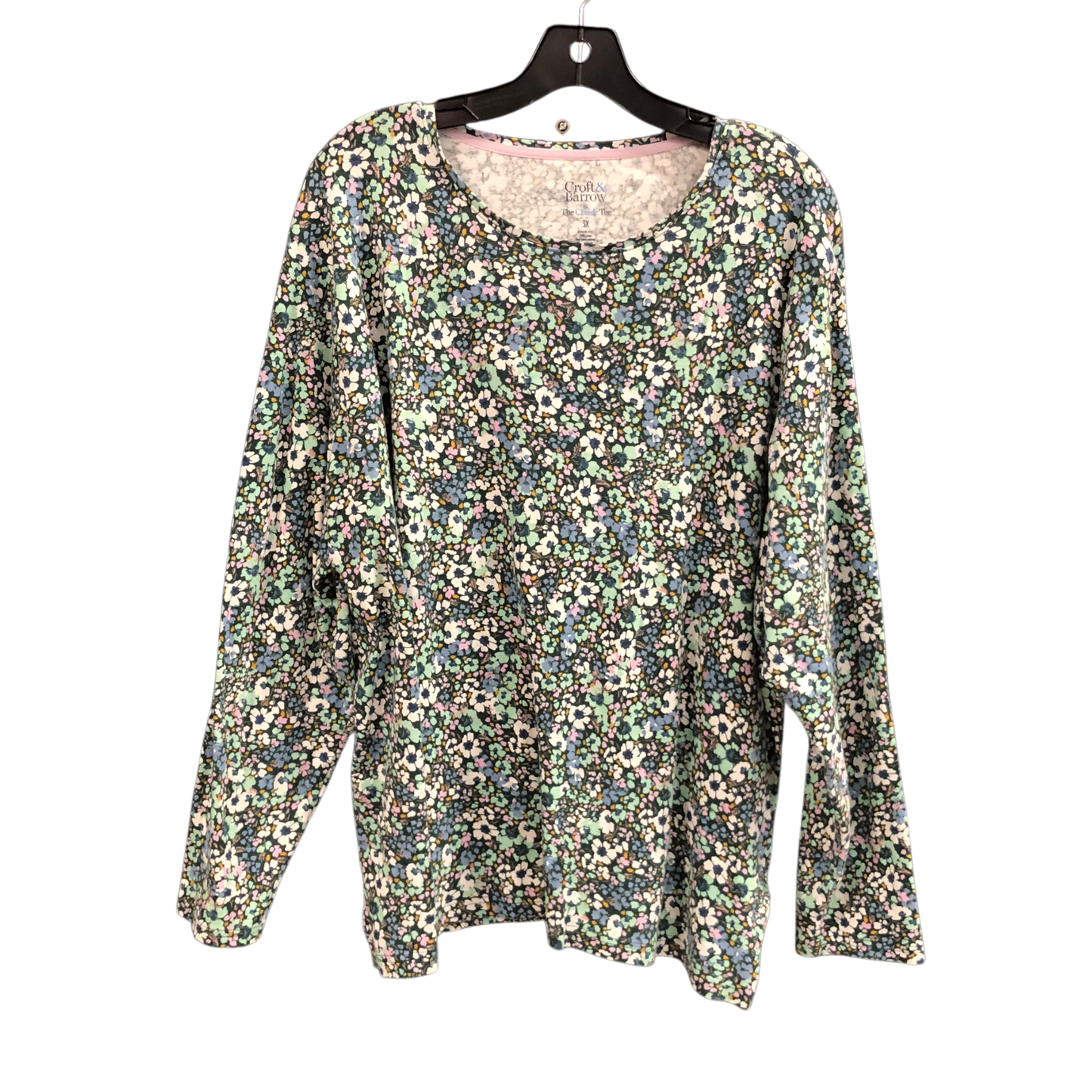 Top Long Sleeve Basic By Croft And Barrow In Floral Print, Size: 3x