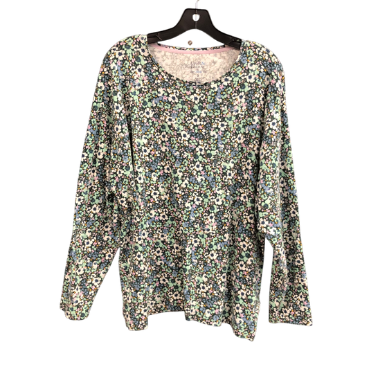 Top Long Sleeve Basic By Croft And Barrow In Floral Print, Size: 3x