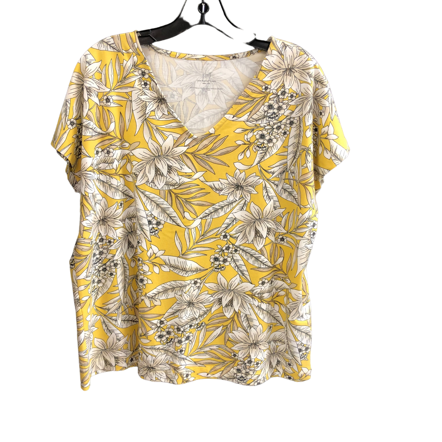 Yellow Top Short Sleeve J. Jill, Size M