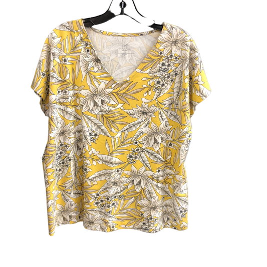 Yellow Top Short Sleeve J. Jill, Size M