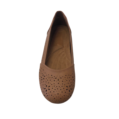 Tan Shoes Flats Ballet Easy Street, Size 7