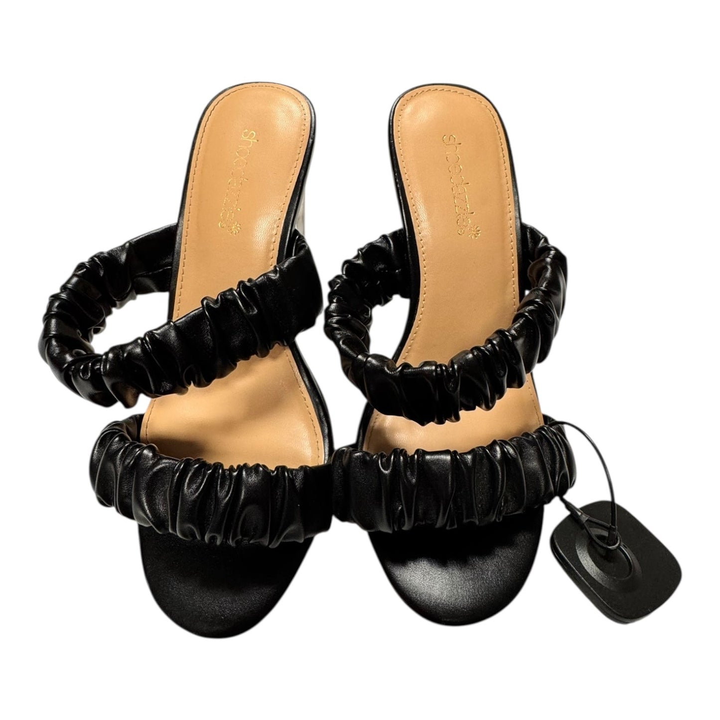 Sandals Heels Block By Shoedazzle In Black, Size:7.5