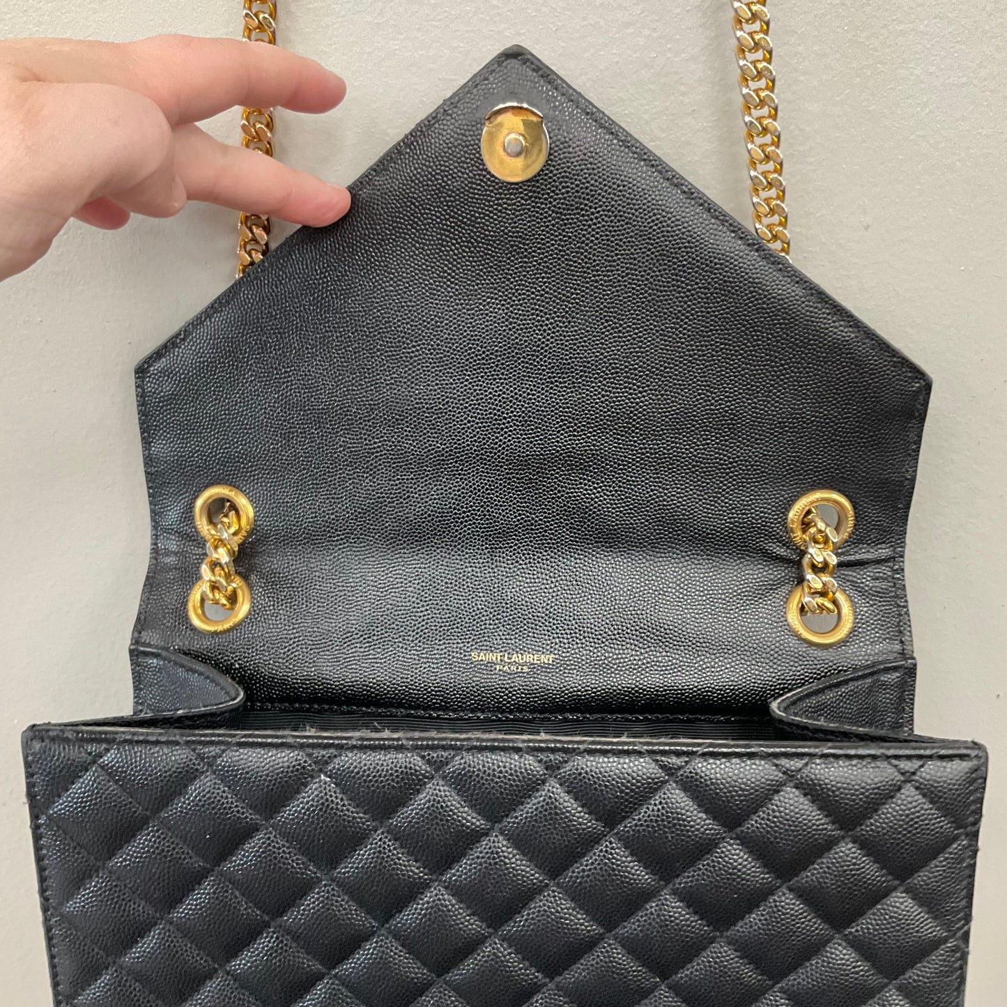 Crossbody Luxury Designer By Yves Saint Laurent In Black, Size:Medium