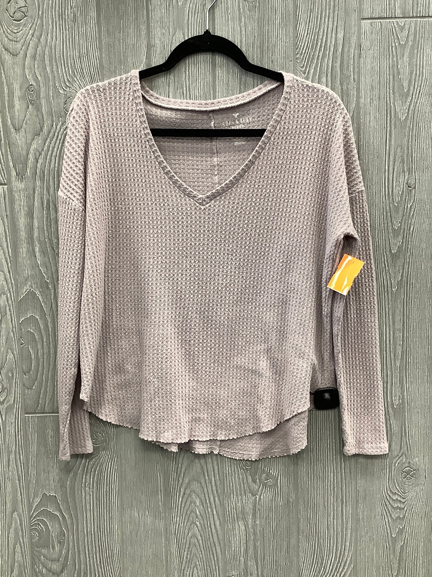 Top Long Sleeve By American Eagle In Purple, Size: S