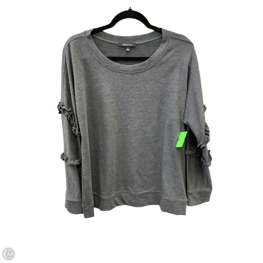 Top Long Sleeve By Relativity In Grey, Size: L