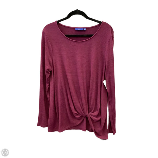 Top Long Sleeve By Apt 9 In Maroon, Size: L