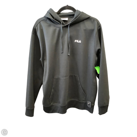 Athletic Sweatshirt Hoodie By Fila In Black, Size: M