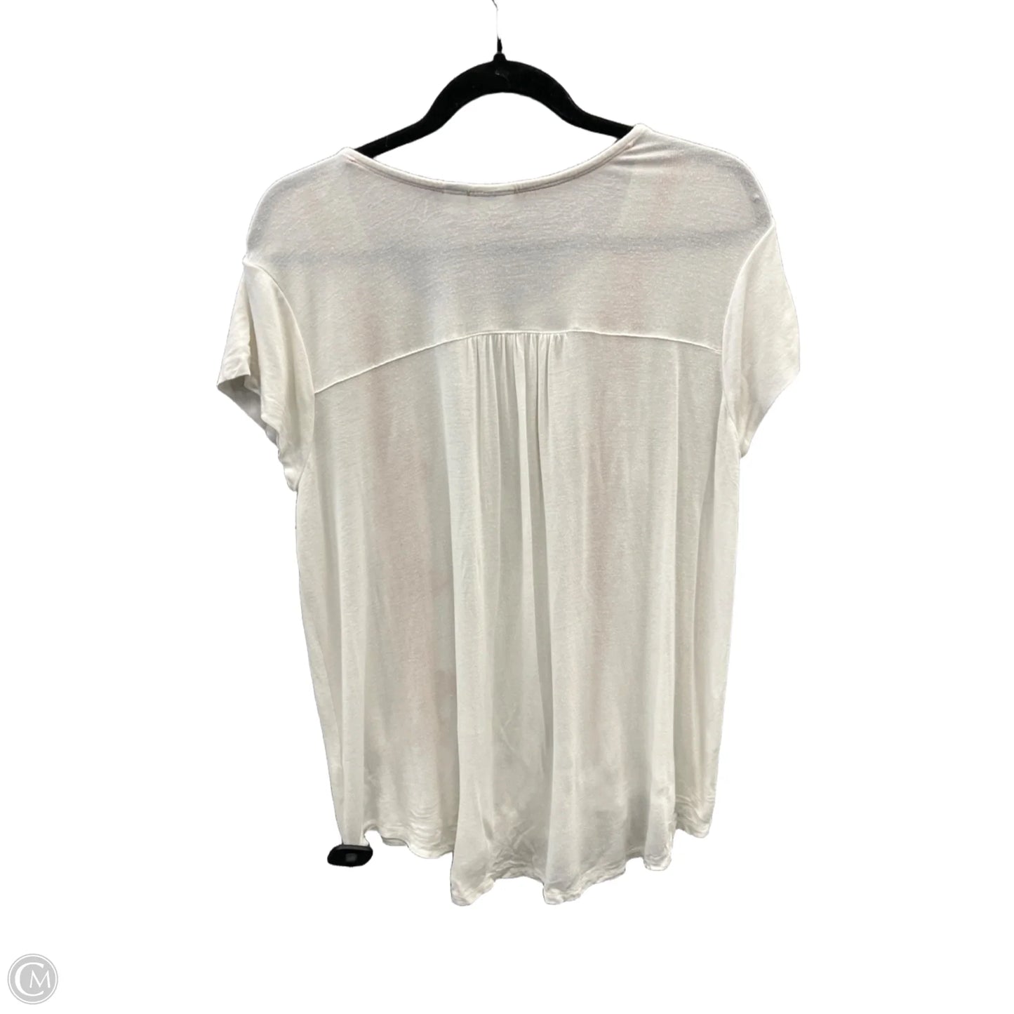 Top Short Sleeve By Cato In White, Size: L