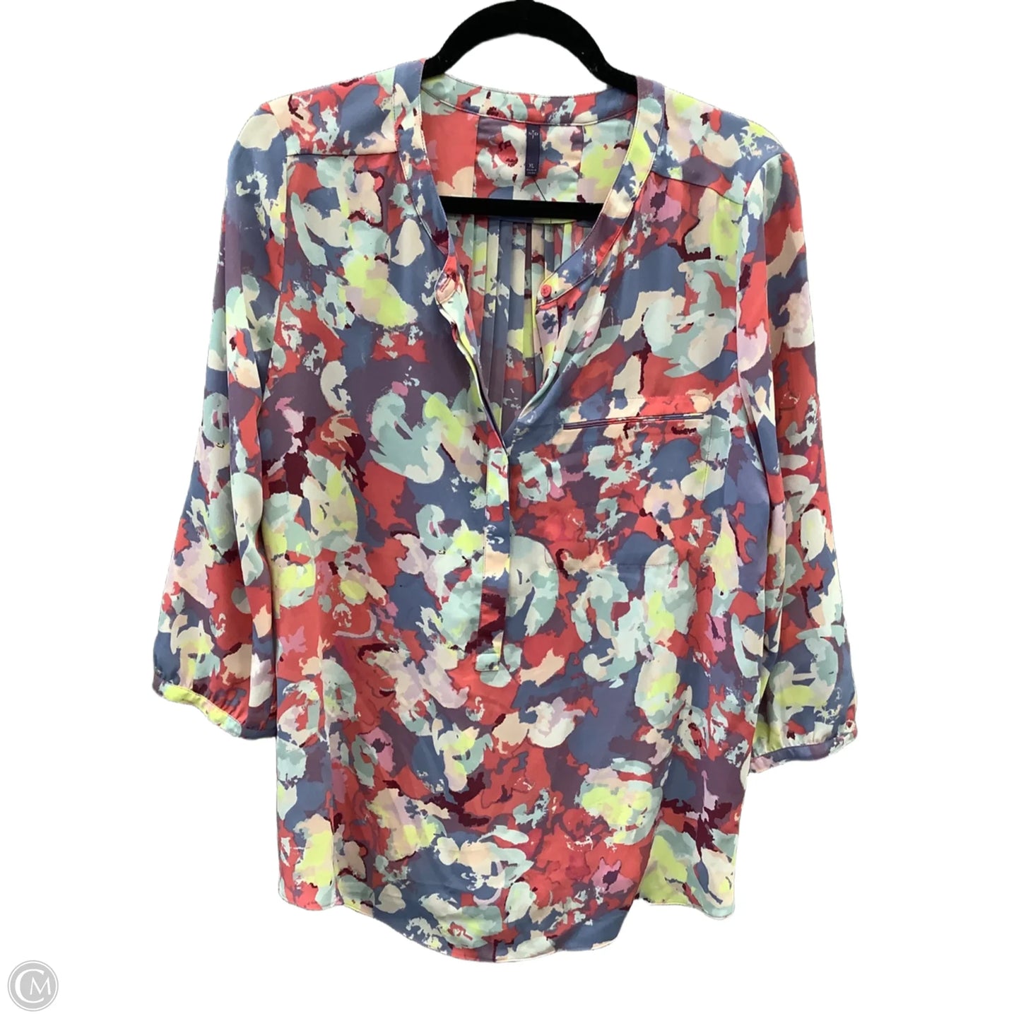 Blouse 3/4 Sleeve By Not Your Daughters Jeans In Multi-colored, Size: Xl