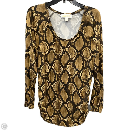 Top Long Sleeve By Michael By Michael Kors In Snakeskin Print, Size: Xl