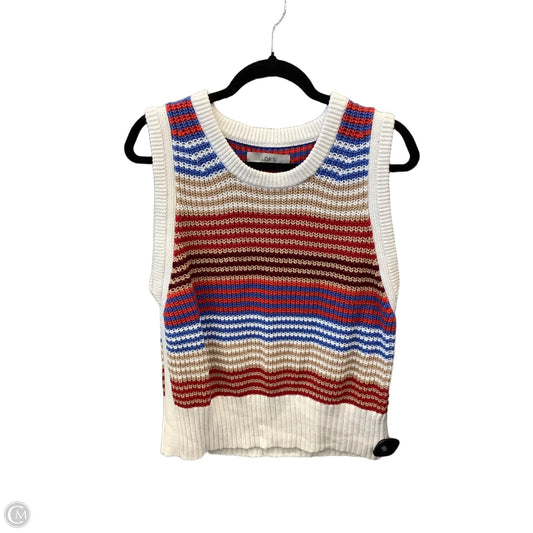 Top Sleeveless By Loft In Red & White, Size: Xl
