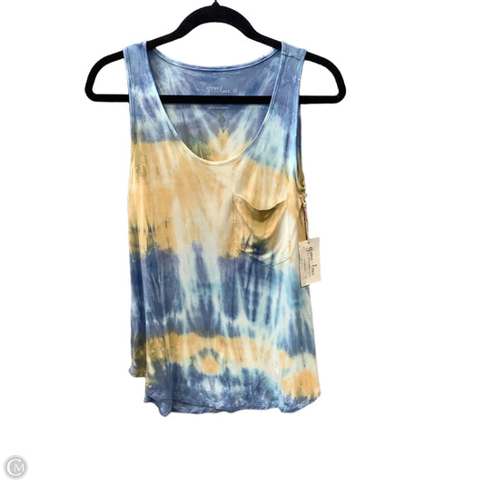 Top Sleeveless By Grace In Blue & Yellow, Size: Xs