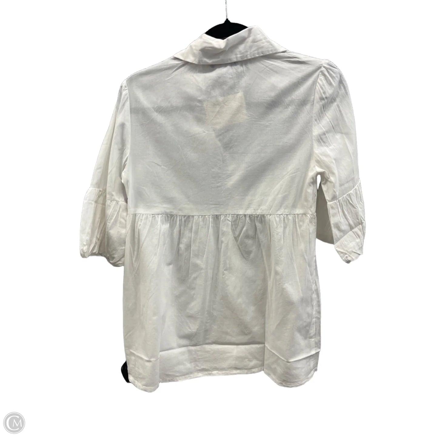 Blouse Short Sleeve By Clothes Mentor In White, Size: S