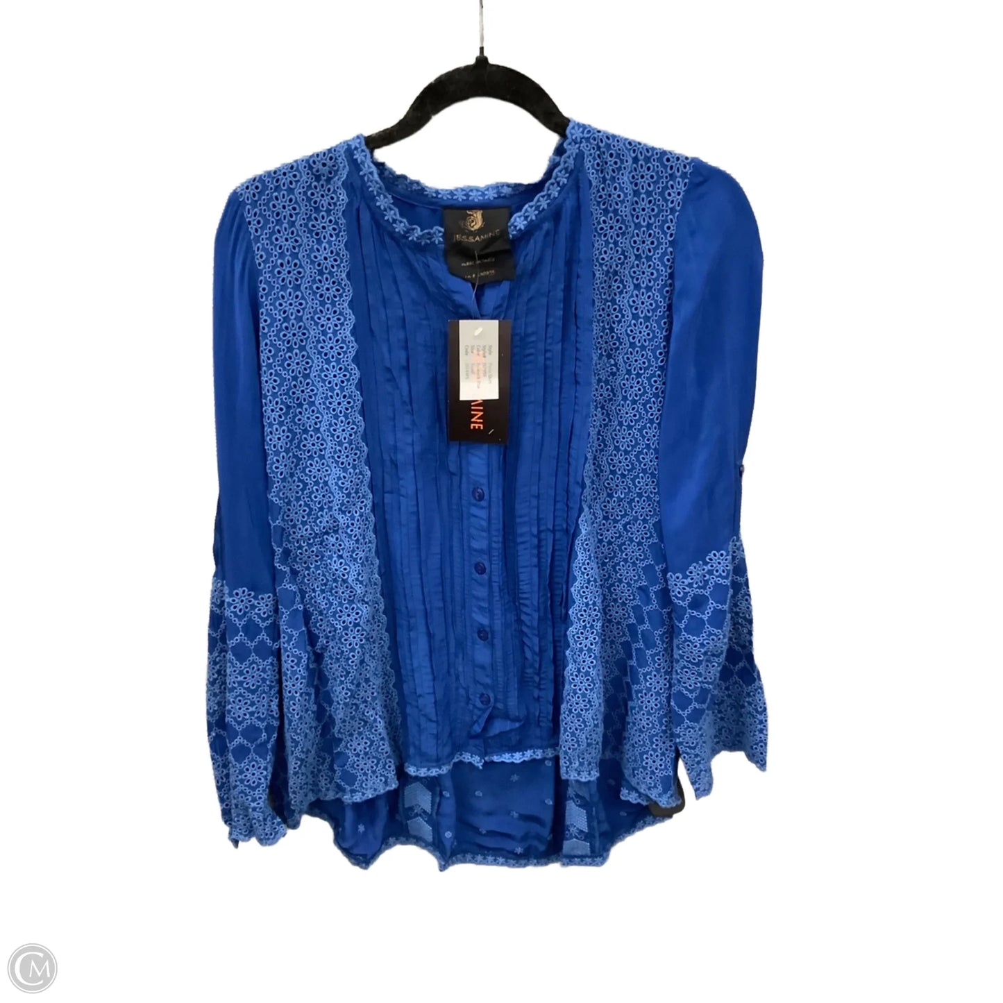 Blouse Long Sleeve By Clothes Mentor In Blue, Size: S
