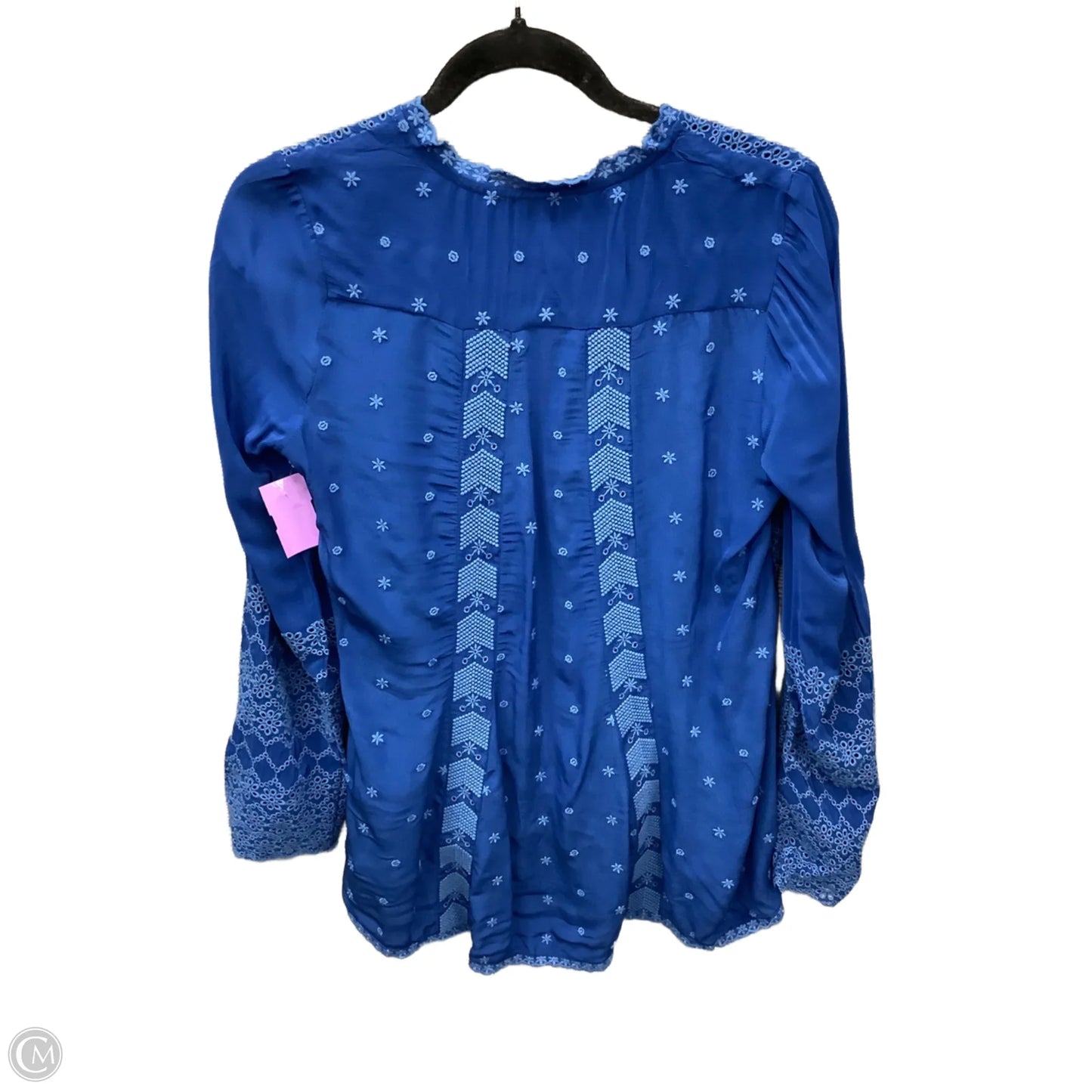 Blouse Long Sleeve By Clothes Mentor In Blue, Size: S