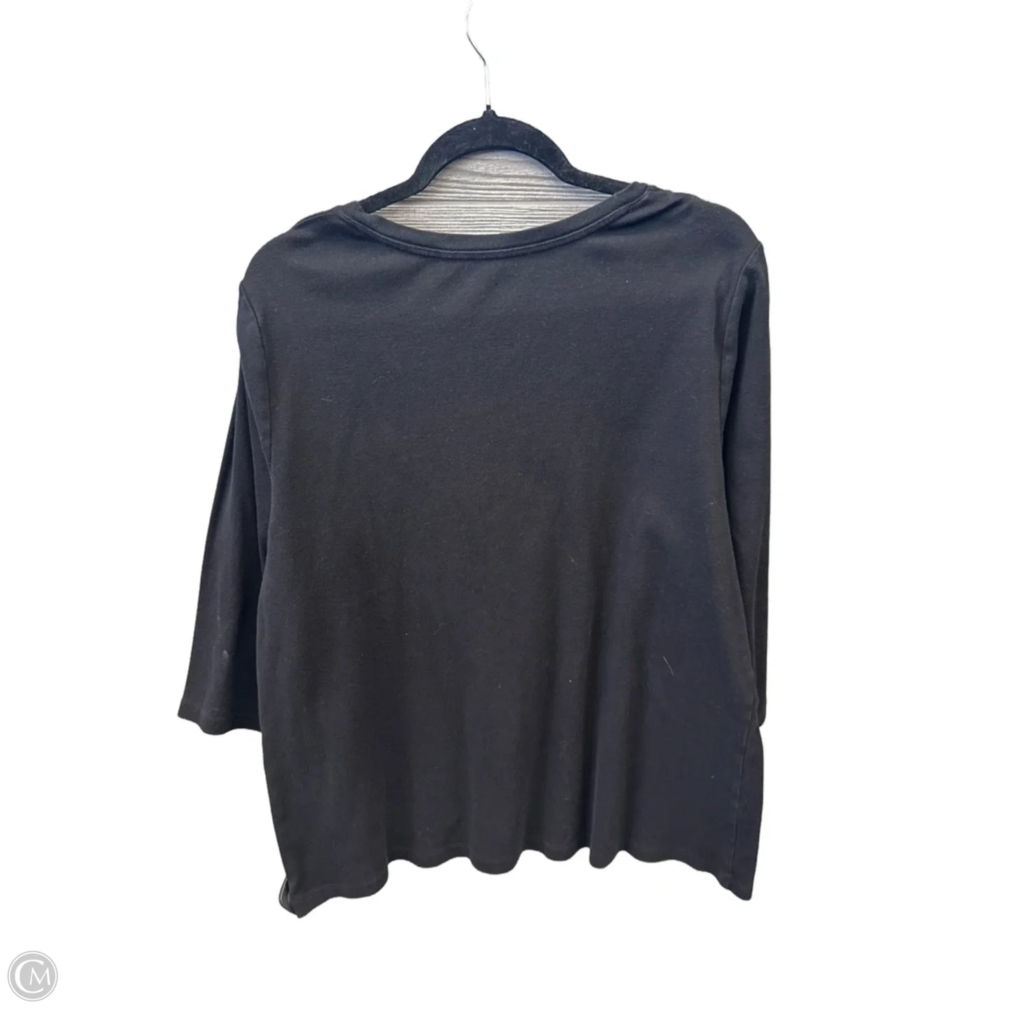 Top 3/4 Sleeve Basic By St Johns Bay In Black, Size: 2x