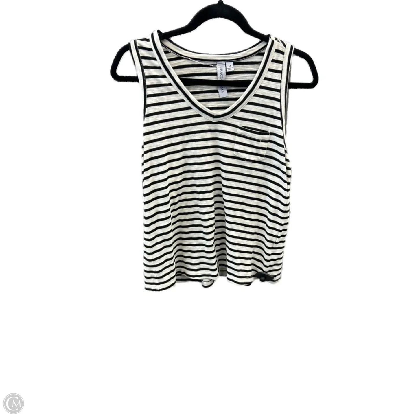 Top Sleeveless By Clothes Mentor In Black & White, Size: M