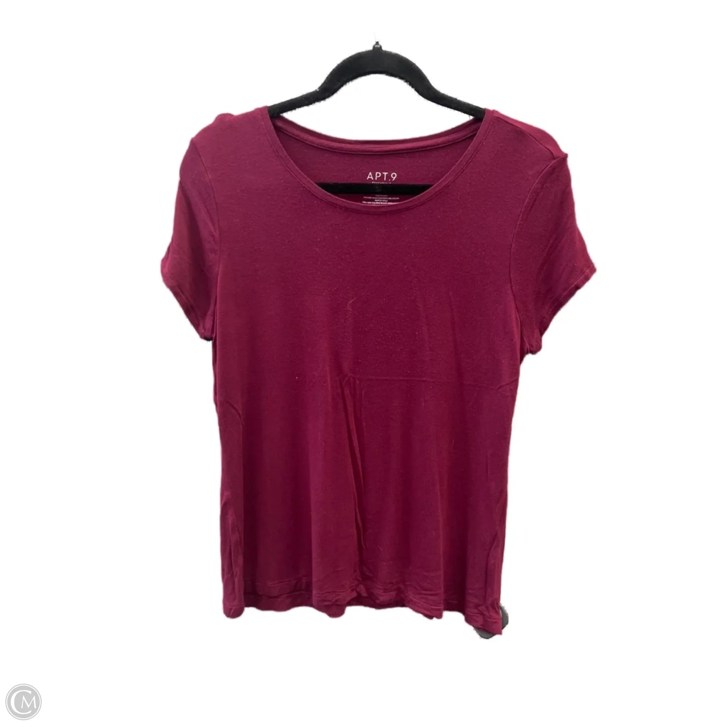 Top Short Sleeve By Apt 9 In Maroon, Size: Mp
