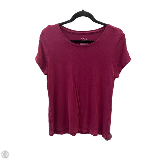 Top Short Sleeve By Apt 9 In Maroon, Size: Mp