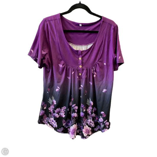 Top Short Sleeve By Cmf In Purple, Size: Xl