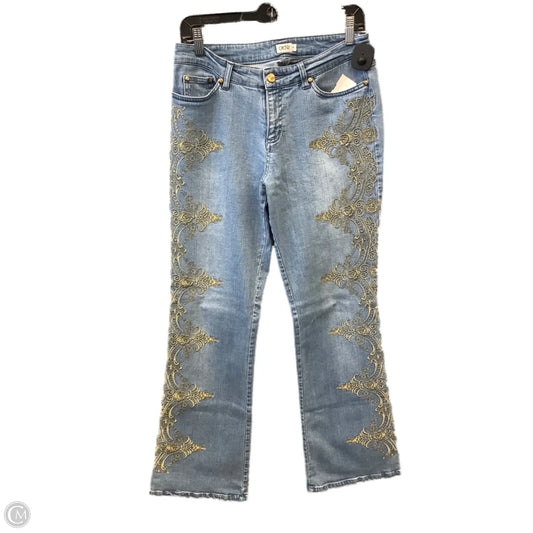 Jeans Flared By Cache In Blue Denim, Size: 8
