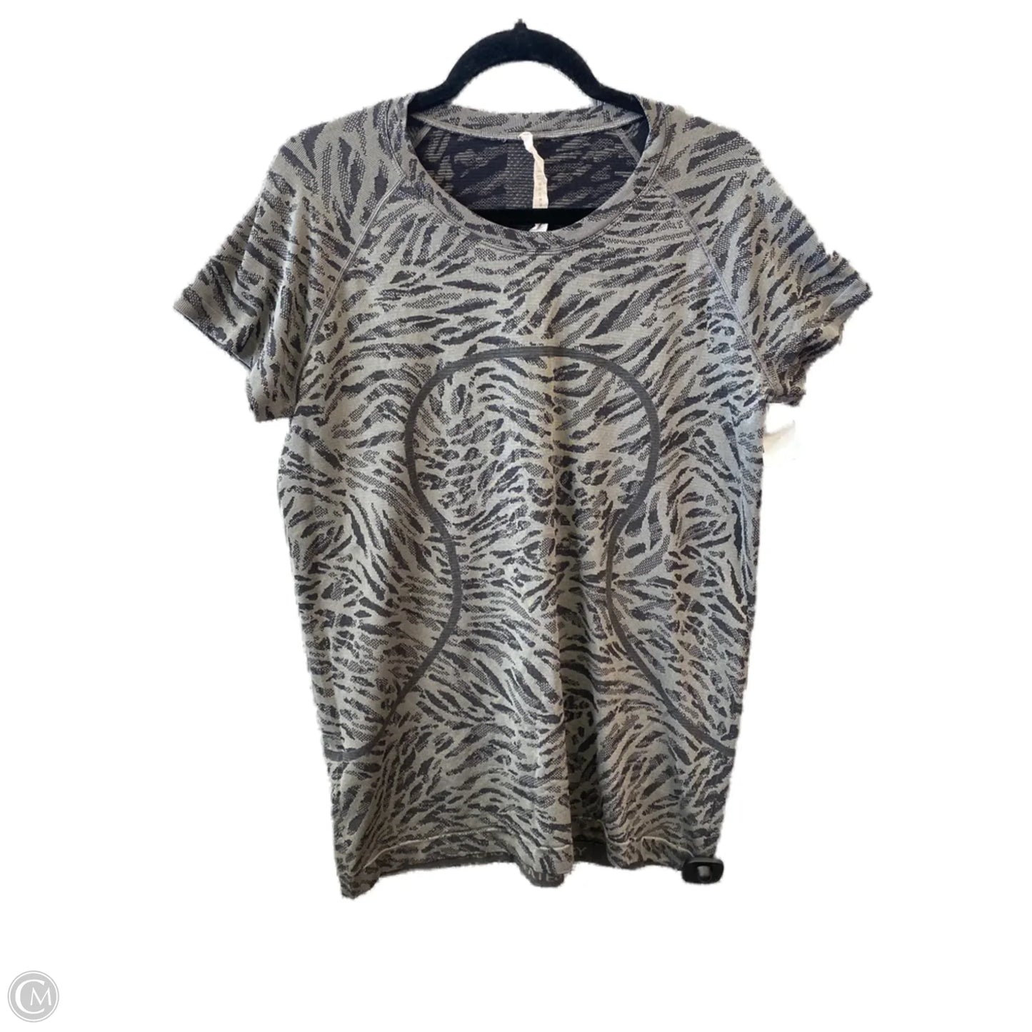 Athletic Top Short Sleeve By Lululemon In Grey, Size: L