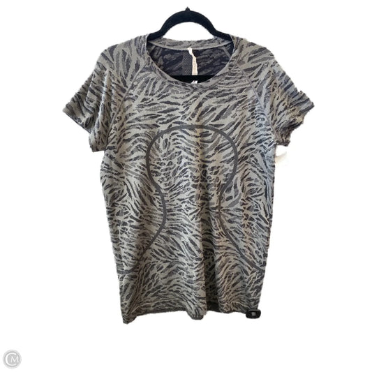 Athletic Top Short Sleeve By Lululemon In Grey, Size: L